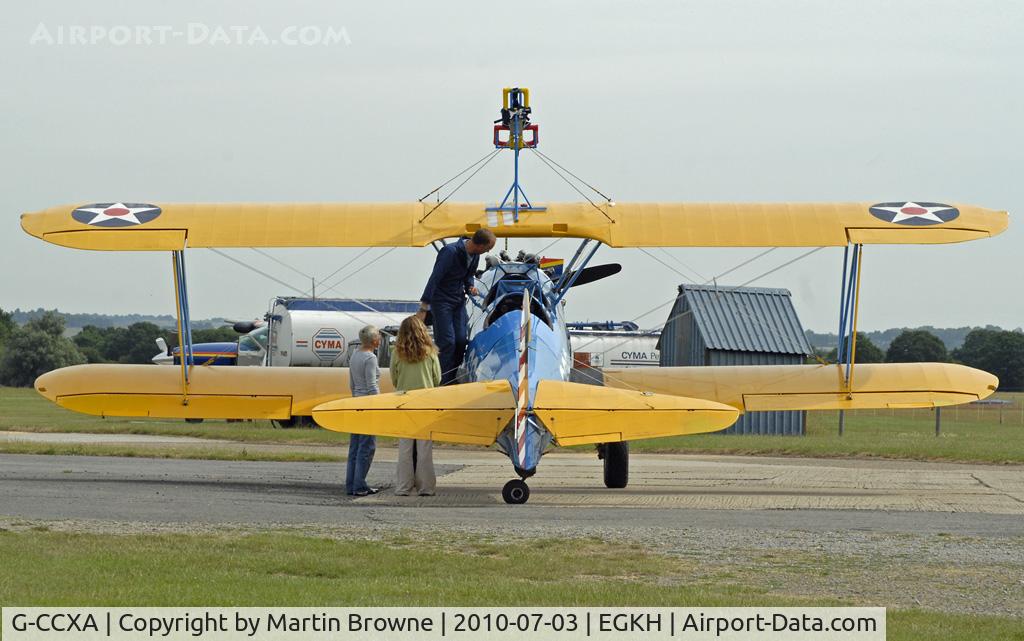 G-CCXA, 1942 Boeing A75N1 C/N 75-3616, SHOT AT HEADCORN