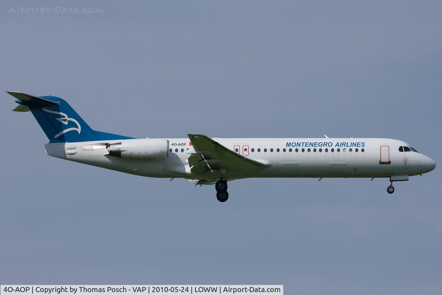 4O-AOP, 1991 Fokker 100 (F-28-0100) C/N 11332, Montenegro Airlines