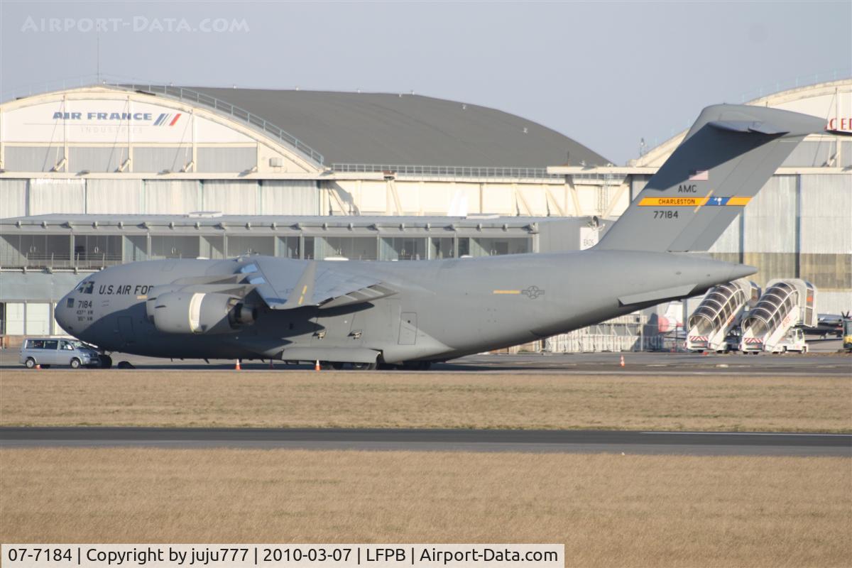 07-7184, 2007 Boeing C-17A Globemaster III C/N 50202/F201/P184, on transit at Le Bourget