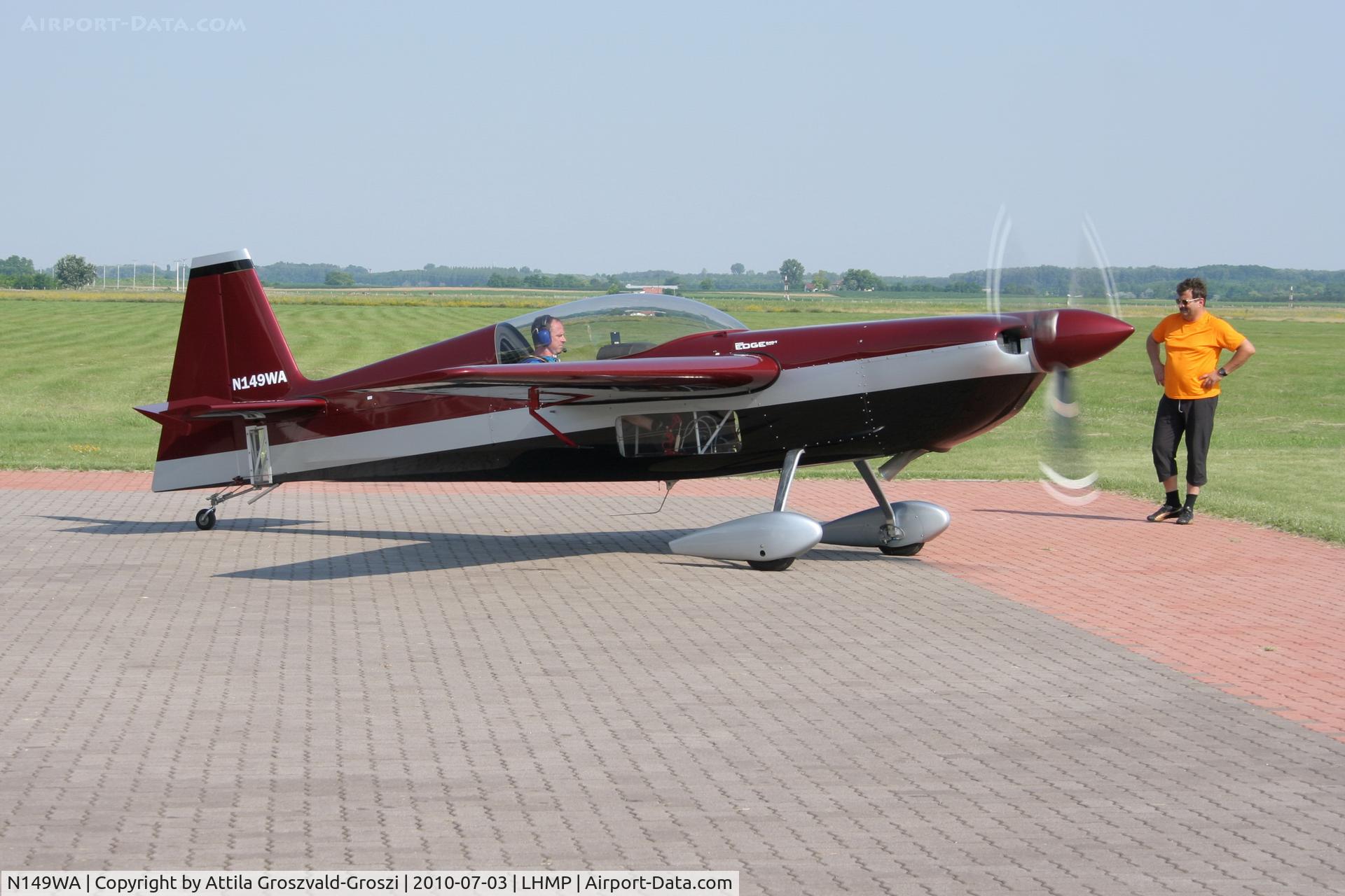 N149WA, Zivko Edge 540T C/N 2021, Kecskemét-Matkó Airport, Hungary. the launch of the engine