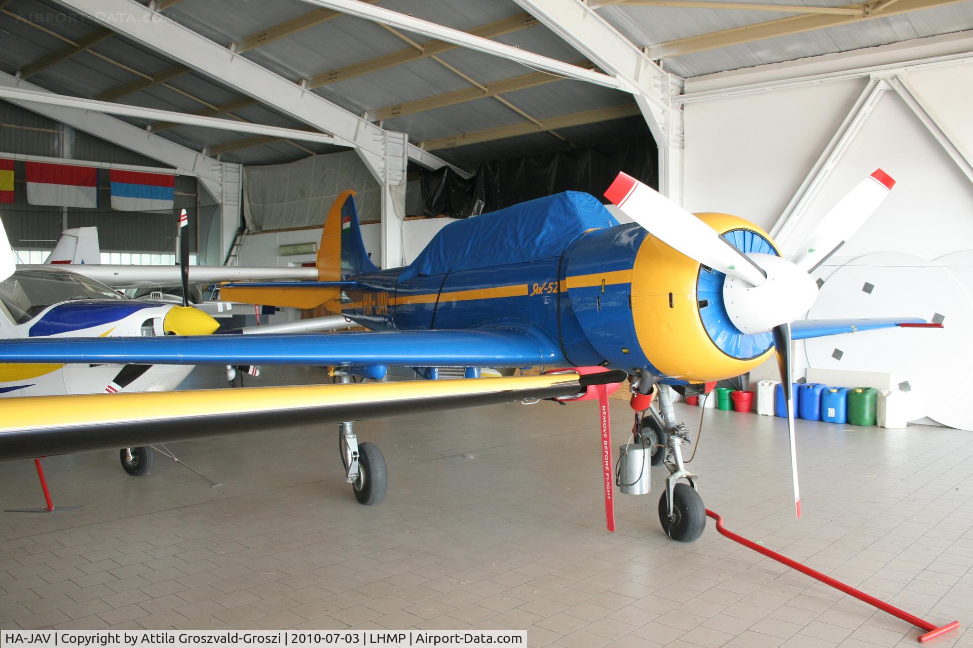 HA-JAV, 1985 Yakovlev (Aerostar) Yak-52 C/N 856008, Kecskemét-Matkó Airport, Hungary.