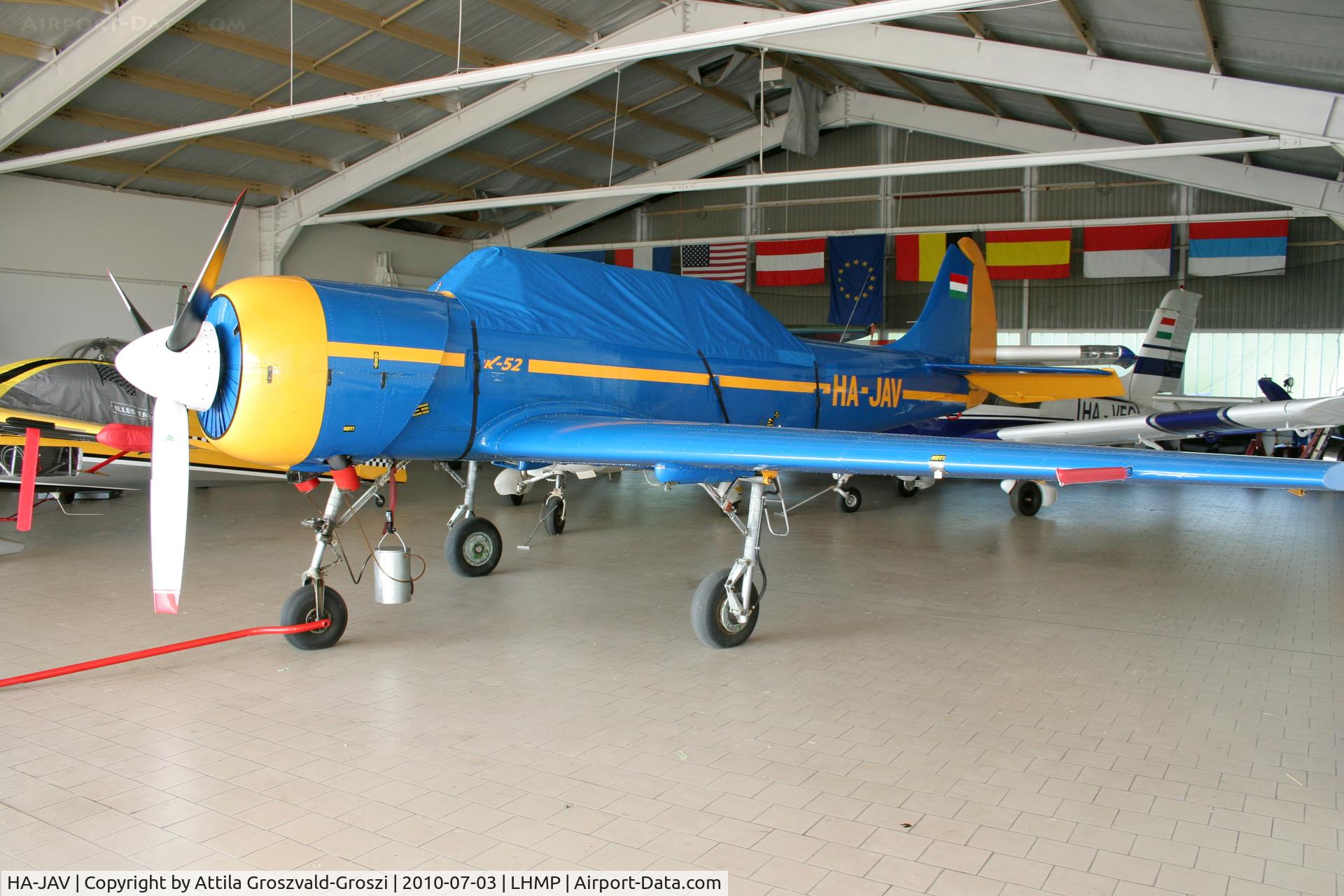 HA-JAV, 1985 Yakovlev (Aerostar) Yak-52 C/N 856008, Kecskemét-Matkó Airport, Hungary.