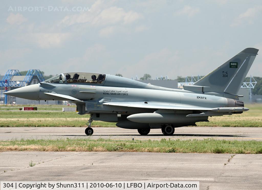 304, 2010 Eurofighter EF-2000 Typhoon T C/N CT004/BT021/240, Delivery day from Warton via LFBO to Saudi Arabia...