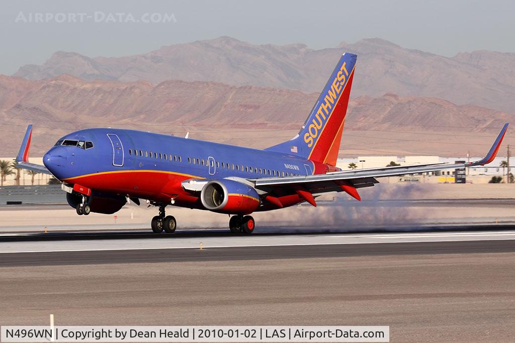 N496WN, 2004 Boeing 737-7H4 C/N 32478, Southwest Airlines N496WN (FLT SWA495) from Cleveland-Hopkins Int'l (KCLE) landing RWY 25L.