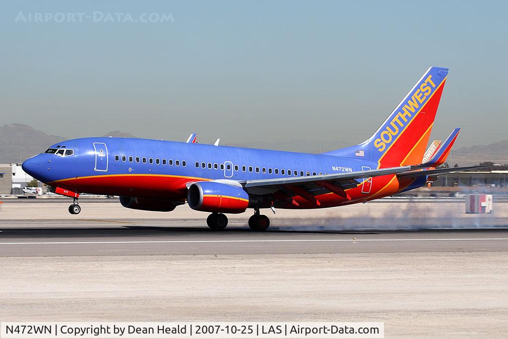 N472WN, 2004 Boeing 737-7H4 C/N 33831, Southwest Airlines N472WN (FLT SWA98) from Oakland Int'l (KOAK) landing RWY 25L.