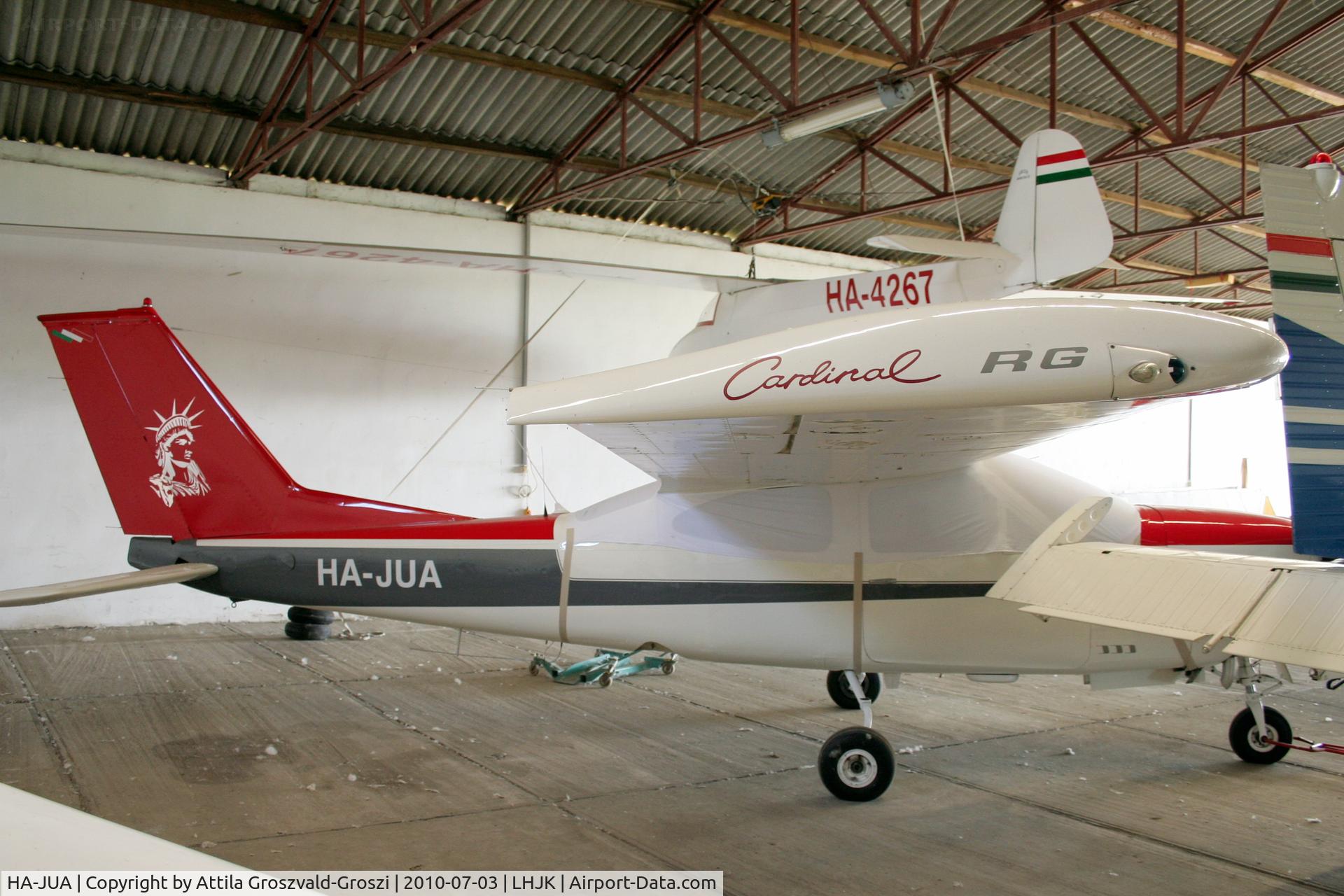 HA-JUA, 1976 Reims F177FG C/N 0140, Jakabszállás Airport, Hungary - Hangar.