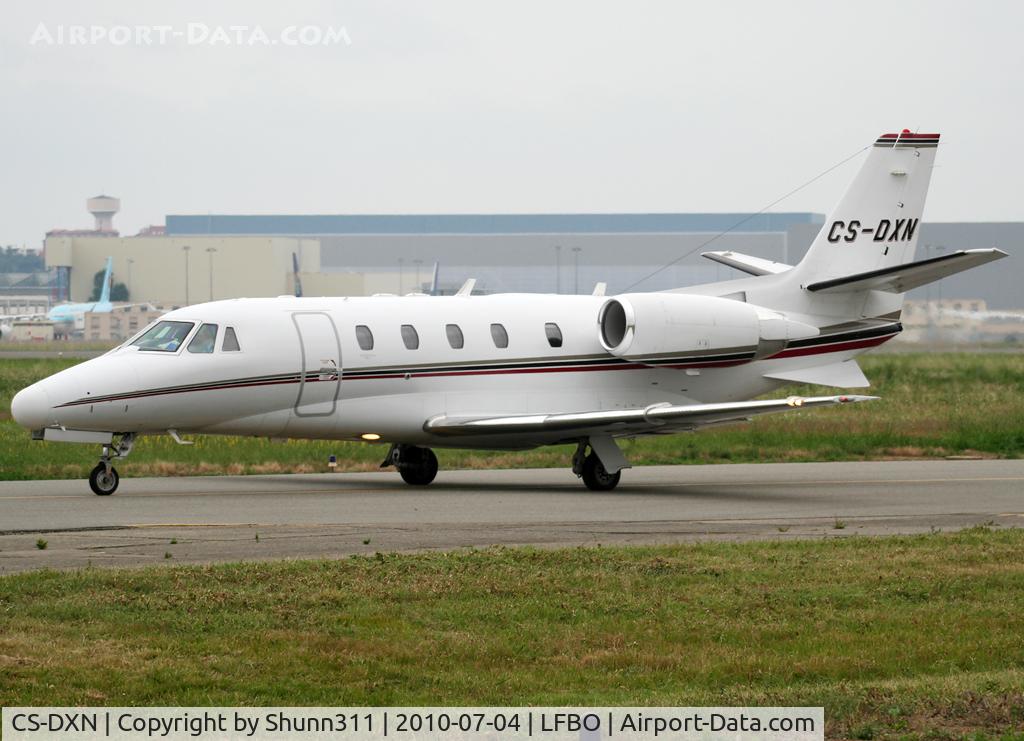 CS-DXN, 2007 Cessna 560XL Citation XLS C/N 560-5685, Taxiing holding point rwy 32R for departure...