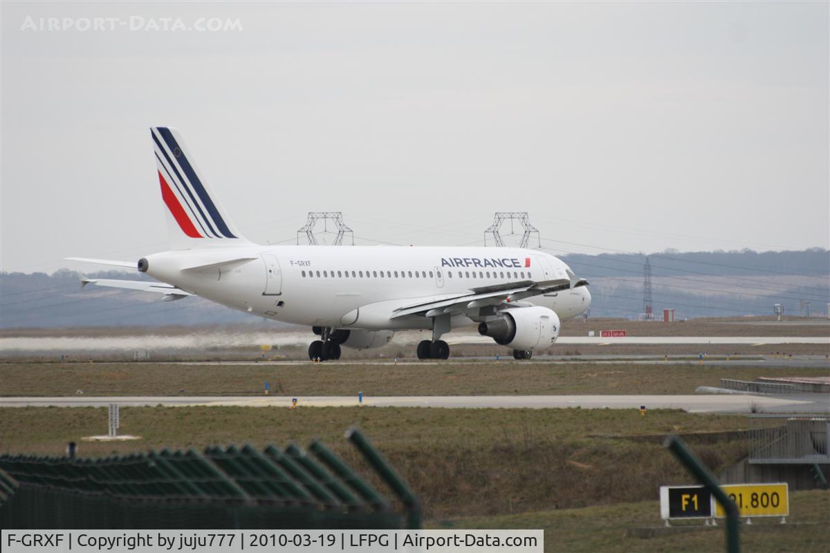 F-GRXF, 2003 Airbus A319-111 C/N 1938, on taxi at CDG whis new AirFrance paint