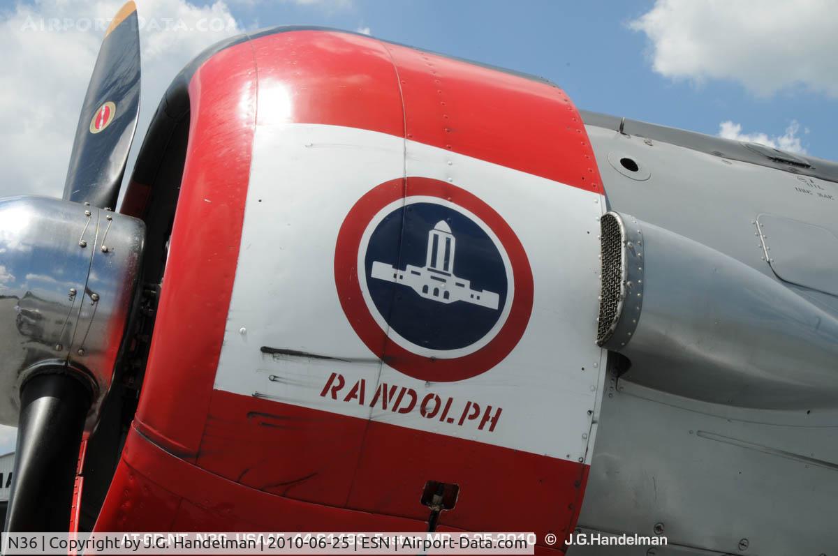 N36, 1944 North American AT-6F Texan C/N 121-42765, N36 port cowling