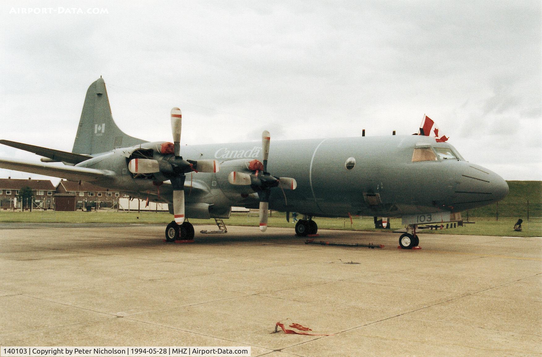 140103, 1980 Lockheed CP-140 Aurora C/N 285B-5693, CP-140 Aurora of VP-404 Canadian Armed Forces on display at the 1994 RAF Mildenhall Air Fete.