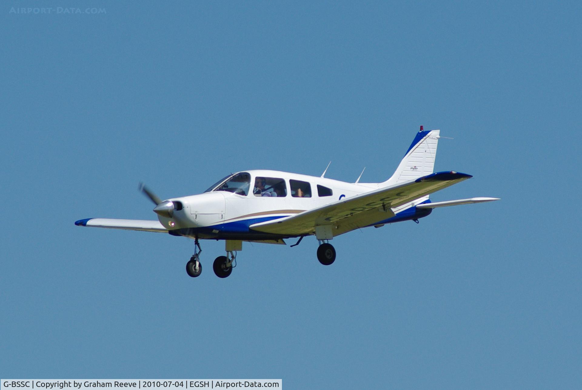 G-BSSC, 1982 Piper PA-28-161 Warrior ll C/N 28-8216176, Landing at Norwich.
