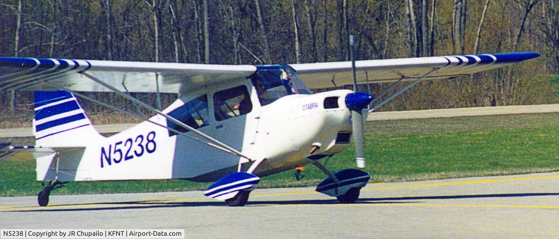 N5238, Champion 7ECA Citabria C/N 701, N5238 at the Flint Bishop Airport, Michigan.