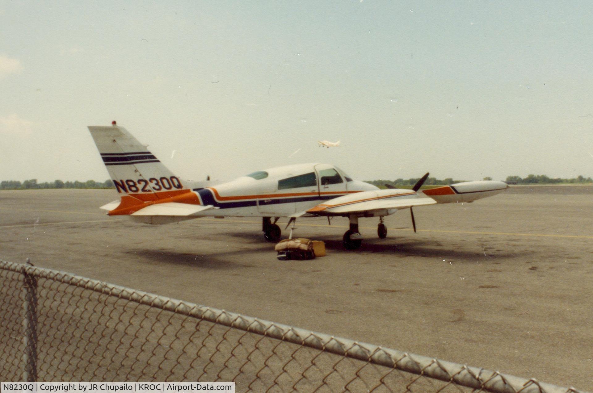 N8230Q, 1973 Cessna 310Q C/N 310Q0708, N8230Q at Rochester NY airport 1983.  Operated by Falcon Air flying a Kodak Film contract.