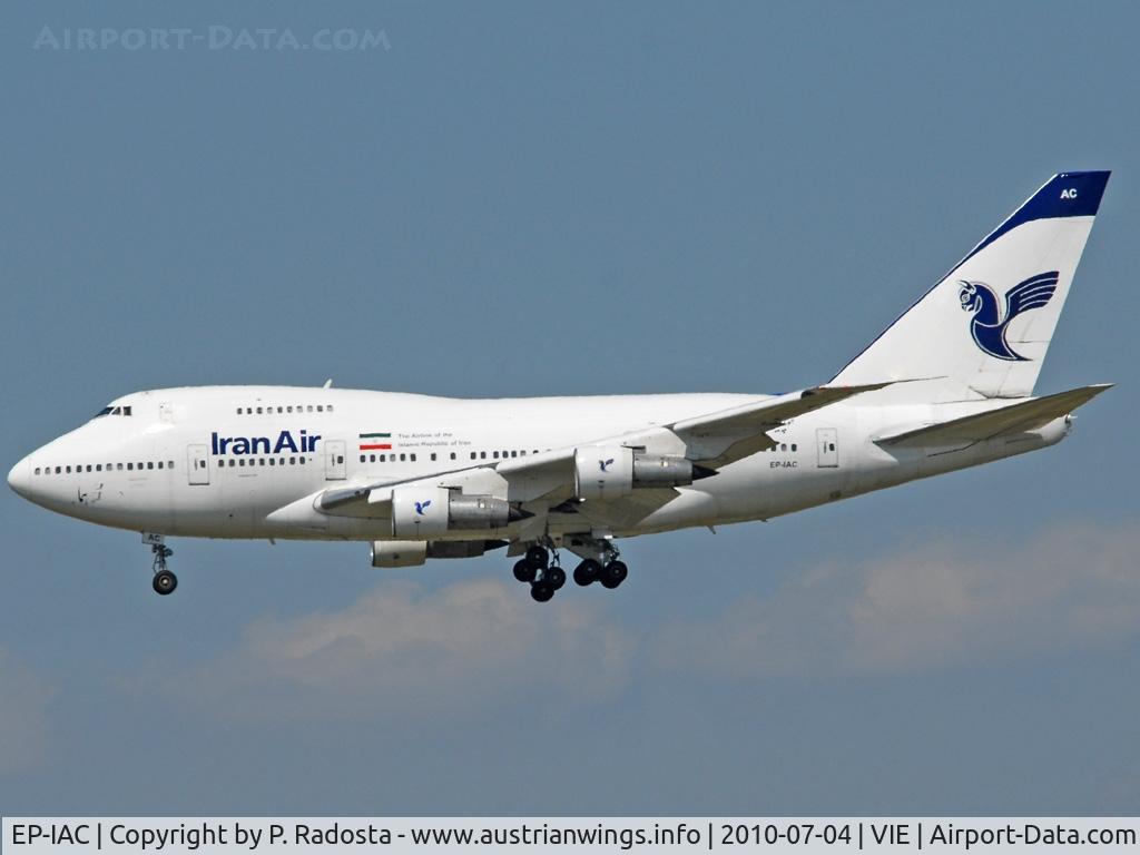EP-IAC, 1977 Boeing 747SP-86 C/N 21093, Very very rare visitor at VIE! Iran Air is the last Airline operating the 747SP in regular Passenger Service!