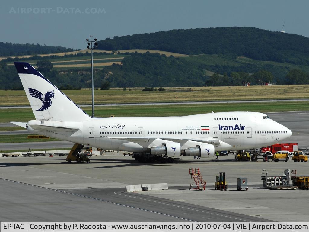 EP-IAC, 1977 Boeing 747SP-86 C/N 21093, Very very rare visitor at VIE! Iran Air is the last Airline operating the 747SP in regular Passenger Service!
