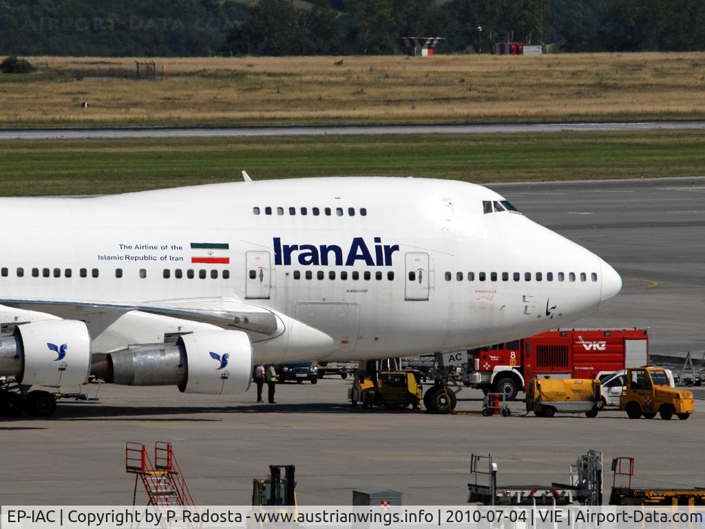 EP-IAC, 1977 Boeing 747SP-86 C/N 21093, Very very rare visitor at VIE! Iran Air is the last Airline operating the 747SP in regular Passenger Service!