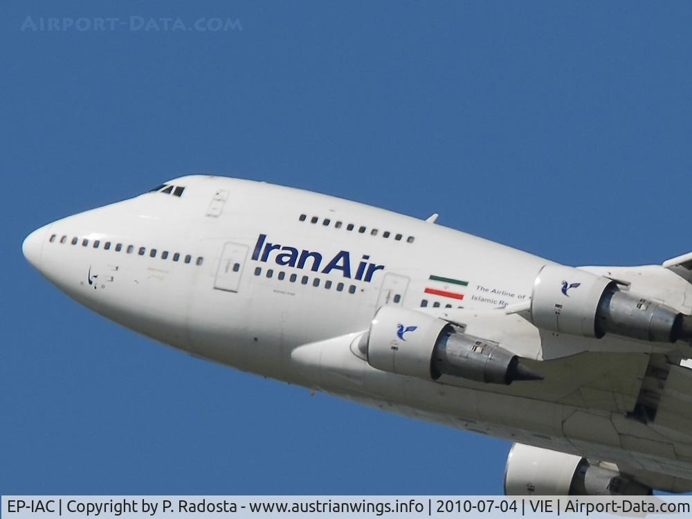 EP-IAC, 1977 Boeing 747SP-86 C/N 21093, Very very rare visitor at VIE! Iran Air is the last Airline operating the 747SP in regular Passenger Service!