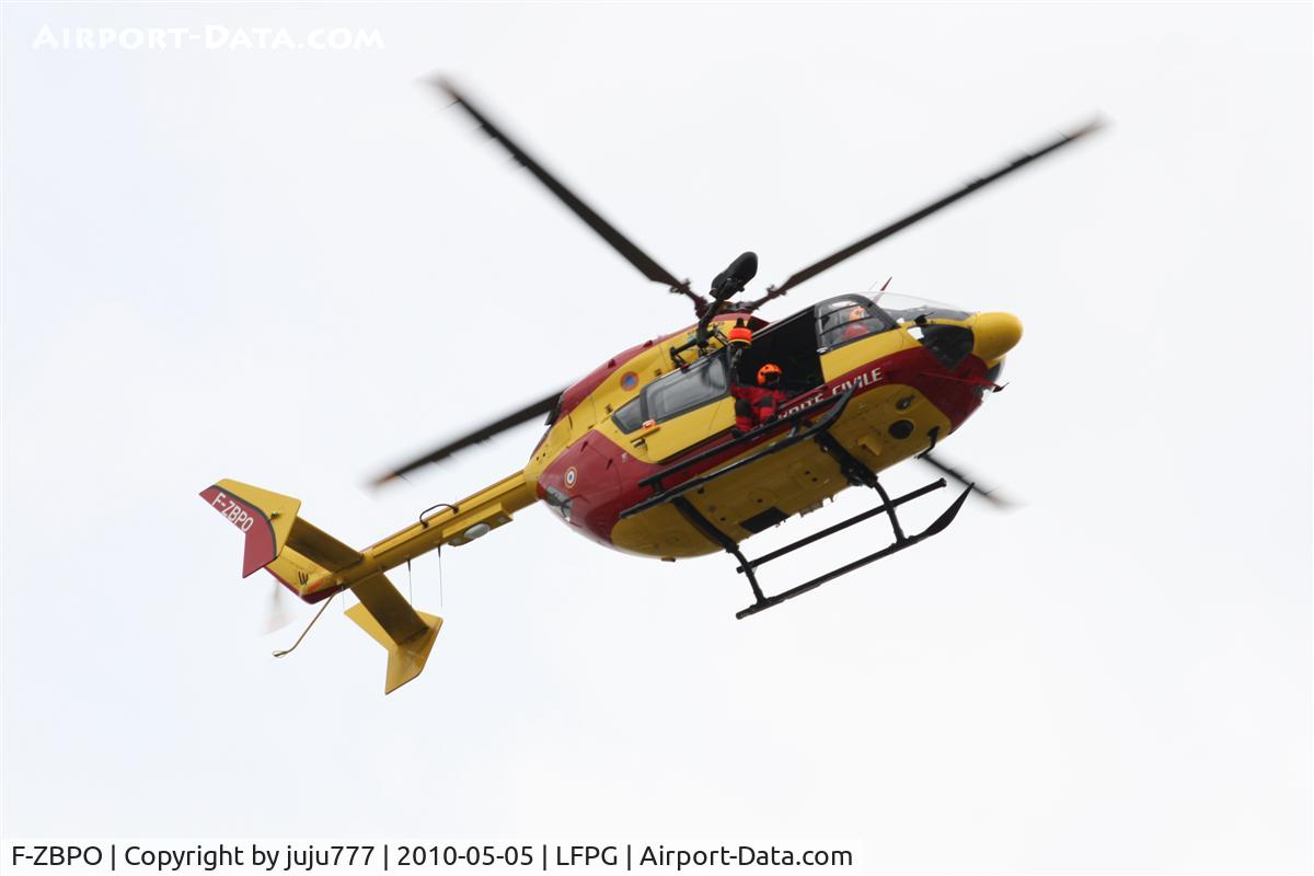 F-ZBPO, Eurocopter-Kawasaki EC-145 (BK-117C-2) C/N 9024, on traing over Sarcelles
