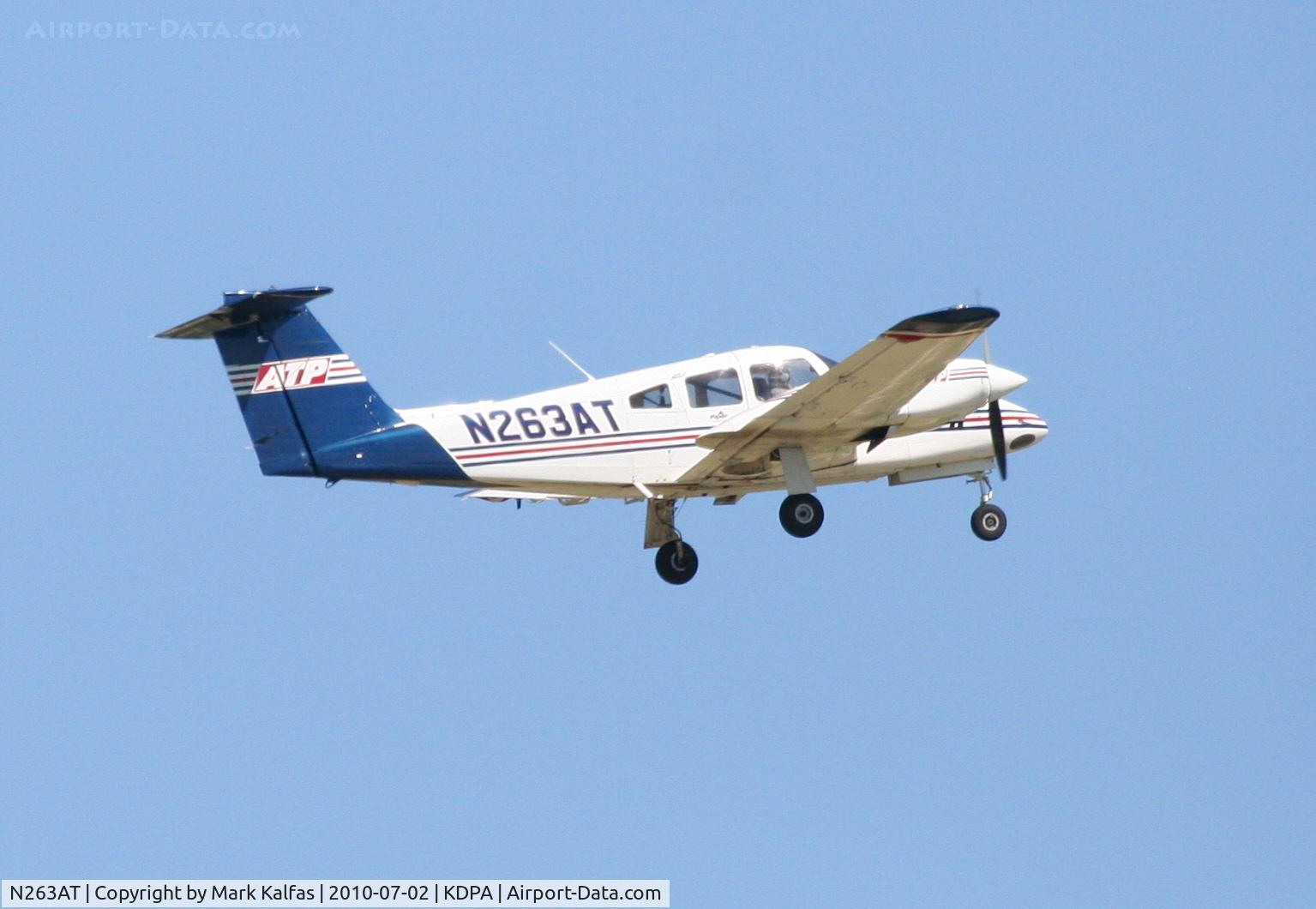 N263AT, 2001 Piper PA-44-180 Seminole C/N 4496087, AIRLINE TRANSPORT PROFESSIONALS CORP,Piper PA-44 Seminole-PA44/G, N263AT departing 2L KDPA for some pattern work.