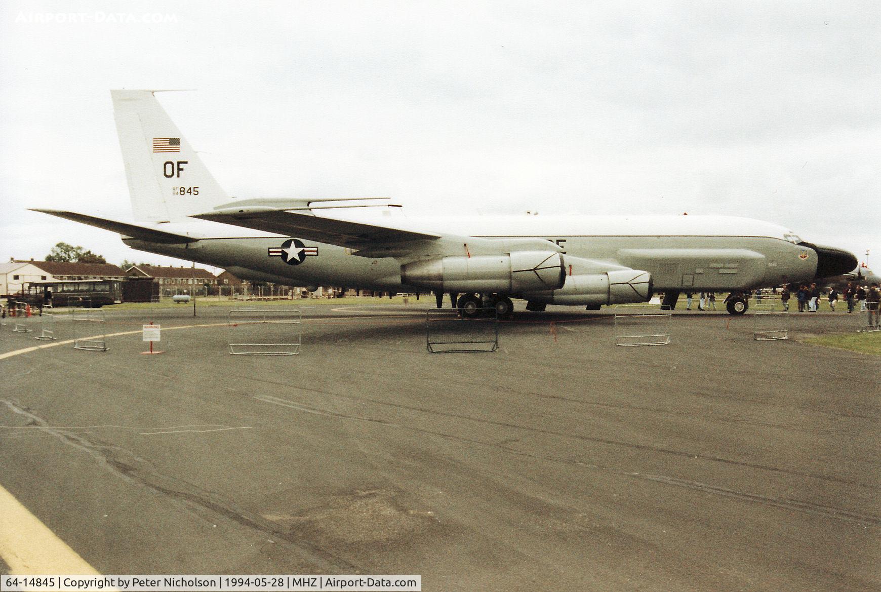 64-14845, Boeing RC-135V Rivet Joint C/N 18785, Rivet Joint intelligence aircraft of Offutt AFB's 55th Wing on display at the 1994 RAF Mildenhall Air Fete.