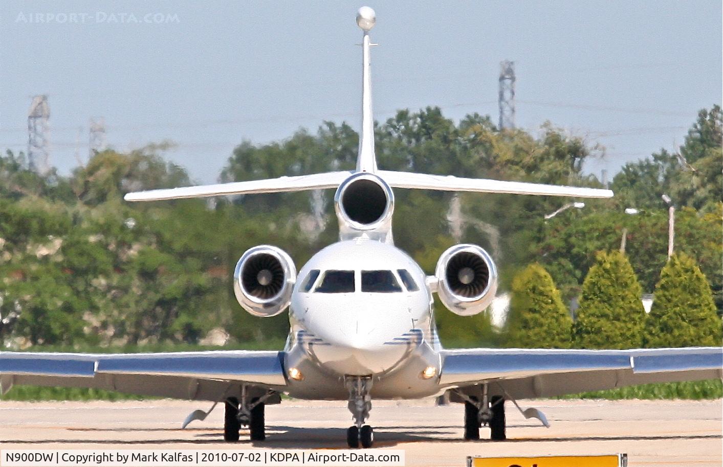 N900DW, 2008 Dassault Falcon 7X C/N 39, WHITECO Dassault Aviation FALCON 7X, N900DW off 20R at W-6 KDPA, arriving from KYVPZ.