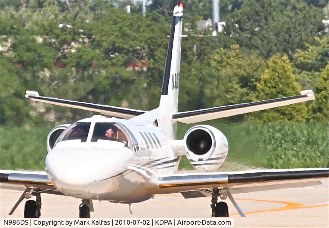 N986DS, 1983 Cessna 501 Citation I/SP C/N 501-0321, ONCOURSE CHARTER LLC Cessna 501, N986DS off 20R at W-6 KDPA after a trip in from KROG.