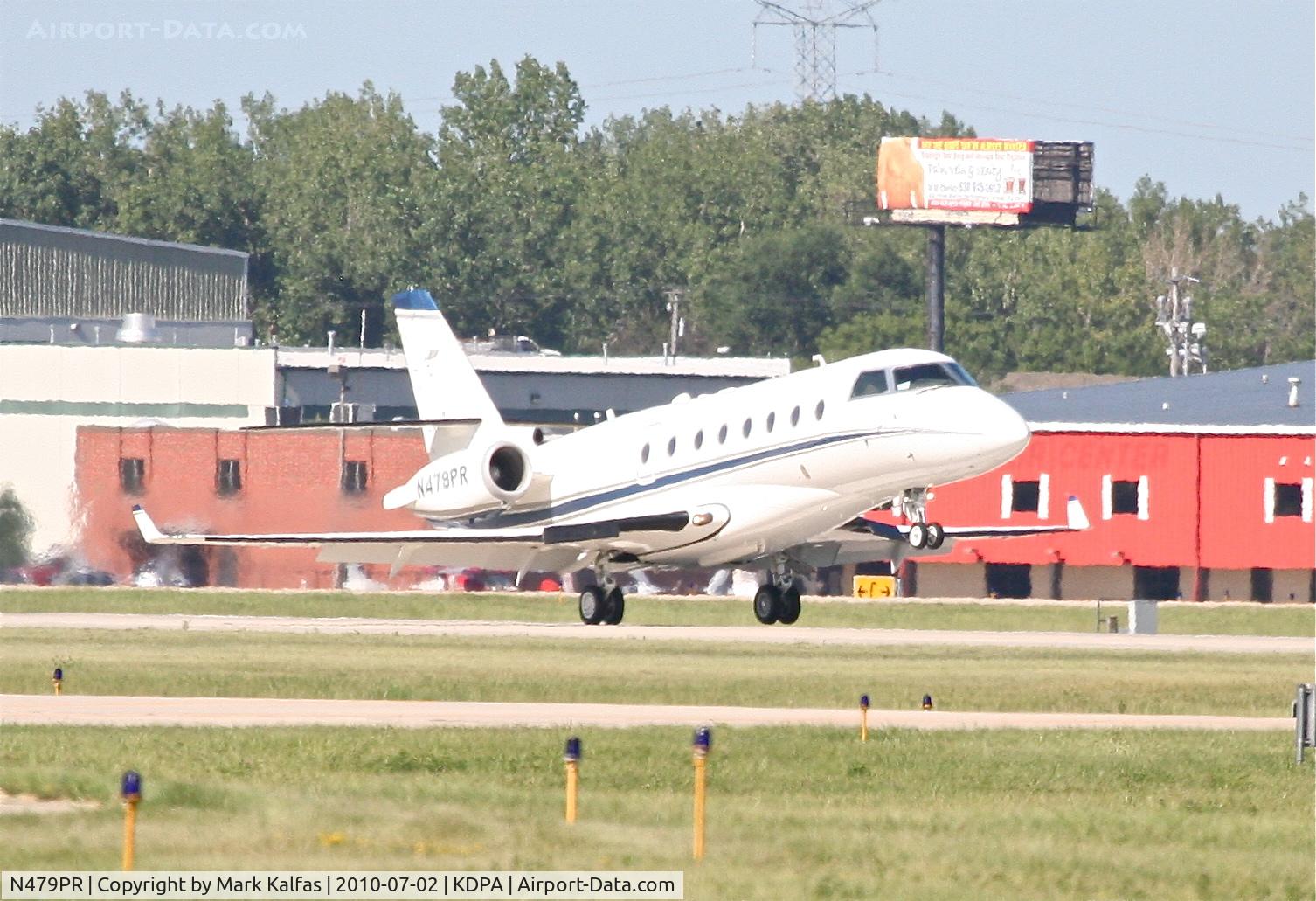 N479PR, 2000 Israel Aircraft Industries IAI-1126 Galaxy C/N 008, HWK LLC, IAI Gulfstream G200, N479PR arriving 20R KDPA after a brief training flight over Western Illinois.