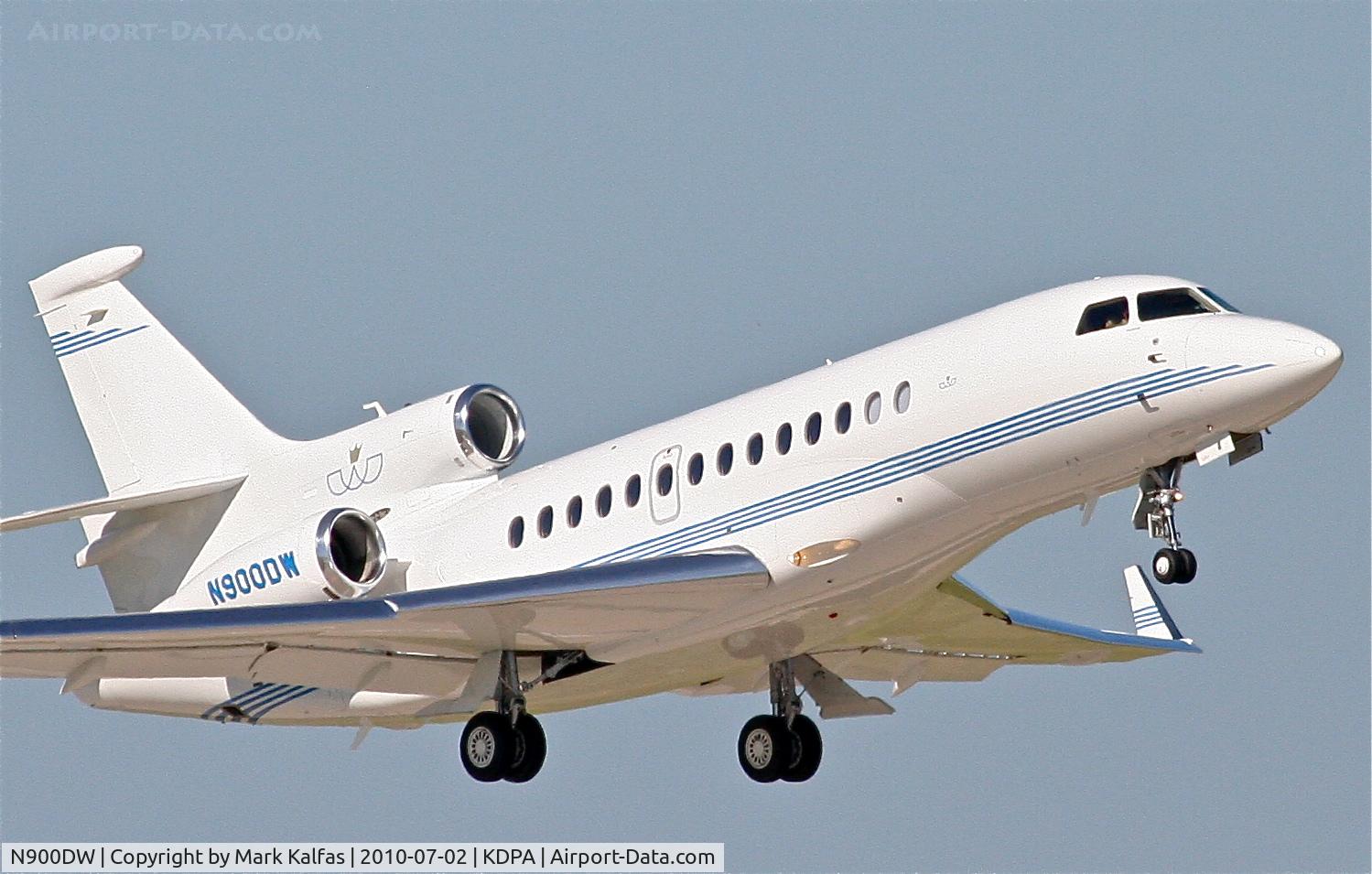 N900DW, 2008 Dassault Falcon 7X C/N 39, WHITECO Dassault Aviation FALCON 7X, N900DW departing 20R KDPA for a quick hop to KRFD.