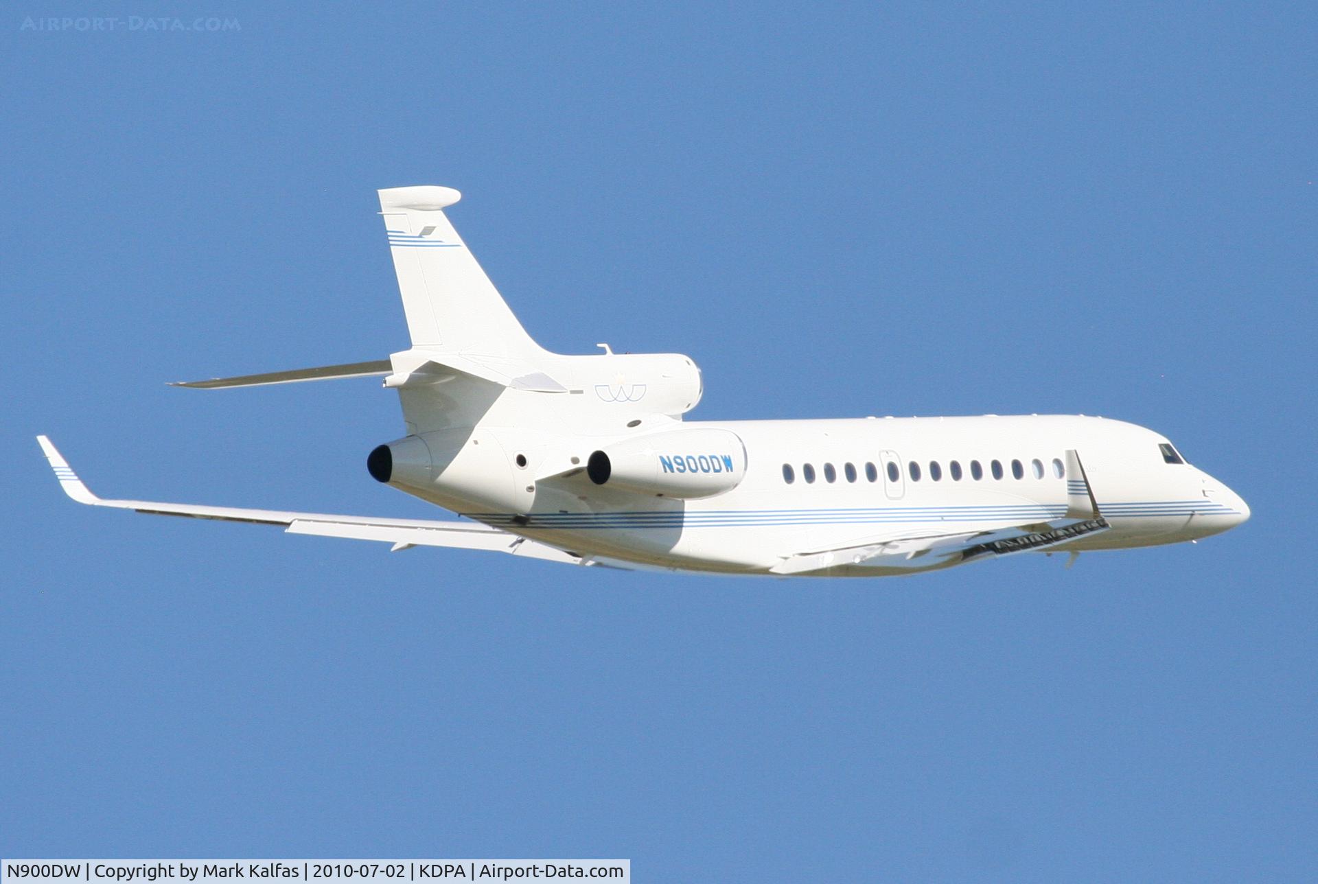 N900DW, 2008 Dassault Falcon 7X C/N 39, WHITECO Dassault Aviation FALCON 7X, N900DW departing 20R KDPA for a quick hop to KRFD.