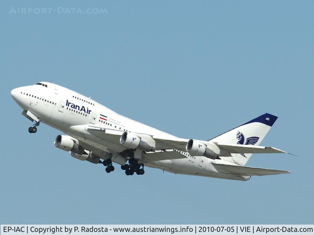 EP-IAC, 1977 Boeing 747SP-86 C/N 21093, Very very rare visitor at VIE! Iran Air is the last Airline operating the 747SP in regular Passenger Service!