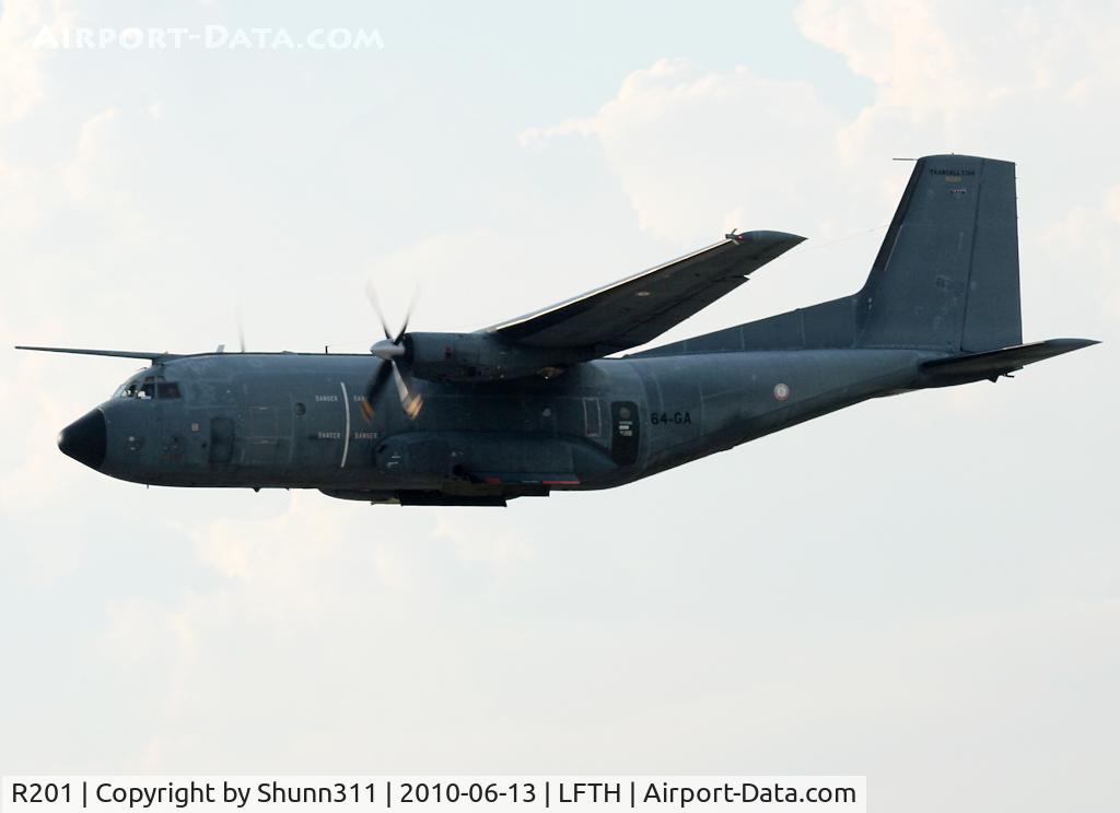 R201, Transall C-160R C/N 201, Taking off after show during LFTH Open Day... Was the logistic aircraft of the French Patrol...