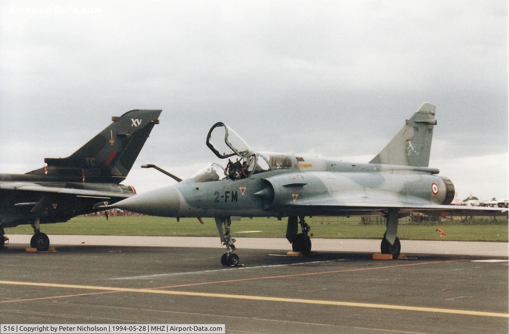 516, Dassault Mirage 2000B C/N 199, Mirage 2000B of EC 2/2 French Air Force on the flight-line at the 1994 Mildenhall Air Fete.