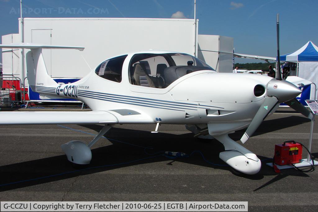 G-CCZU, 2004 Diamond DA-40D Diamond Star C/N D4.125, 2004 Diamond Aircraft Industries Gmbh DA40D, c/n: D4.125 displayed at AeroExpo 2010