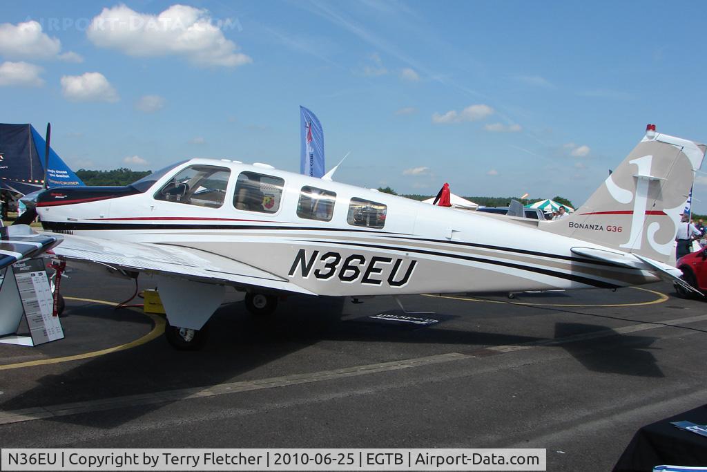 N36EU, Hawker Beechcraft G36 C/N E-3924, Hawker Beechcraft Corp G36, c/n: E-3924 displayed at AeroExpo 2010