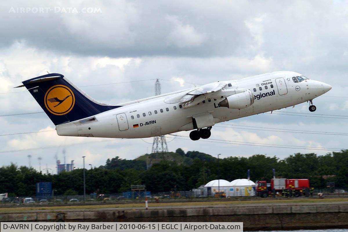 D-AVRN, 1996 British Aerospace Avro 146-RJ85A C/N E2293, BAe 146-RJ85 [E2293] (Lufthansa Regional) London City~G 15/06/2010. Seen departing.