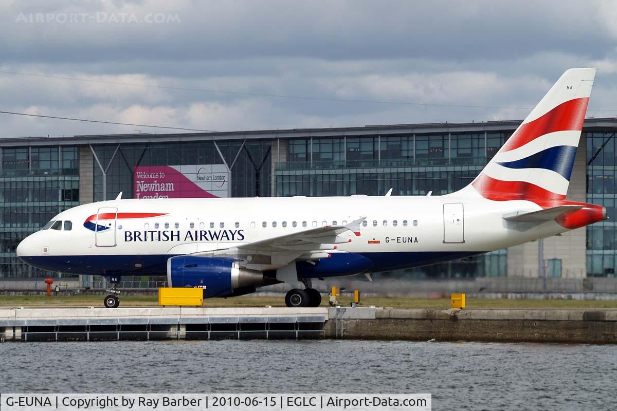 G-EUNA, 2009 Airbus A318-112 C/N 4007, Airbus A318-112 [4007] (British Airways) London City~G 15/06/2010. Seen arriving.