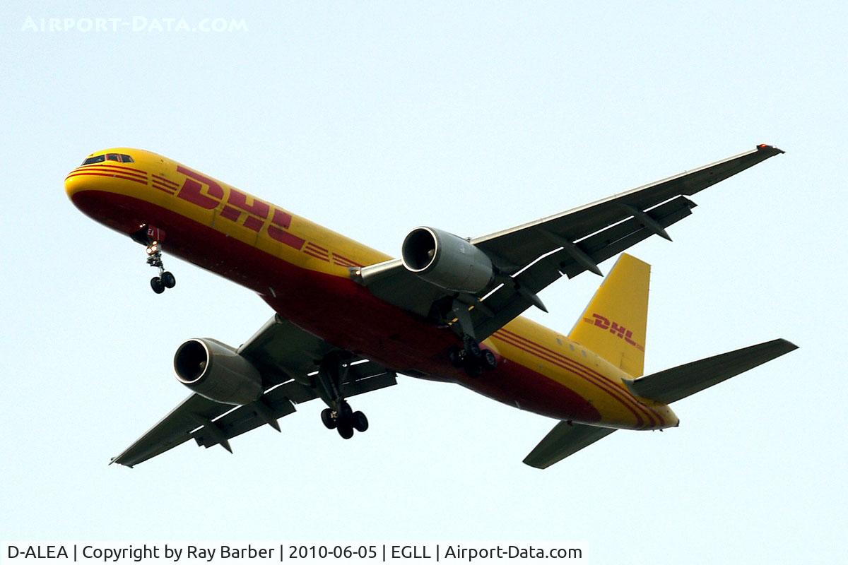 D-ALEA, 1982 Boeing 757-236 C/N 22172, Boeing  757-236F [22172] (DHL) Home~G 05/06/2010. Seen arriving 27R.