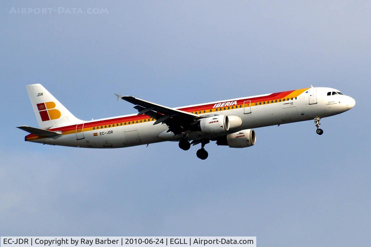 EC-JDR, 2005 Airbus A321-211 C/N 2488, Airbus A321-211 [2488] (Iberia) Home~G 24/06/2010. Seen arriving 27L.
