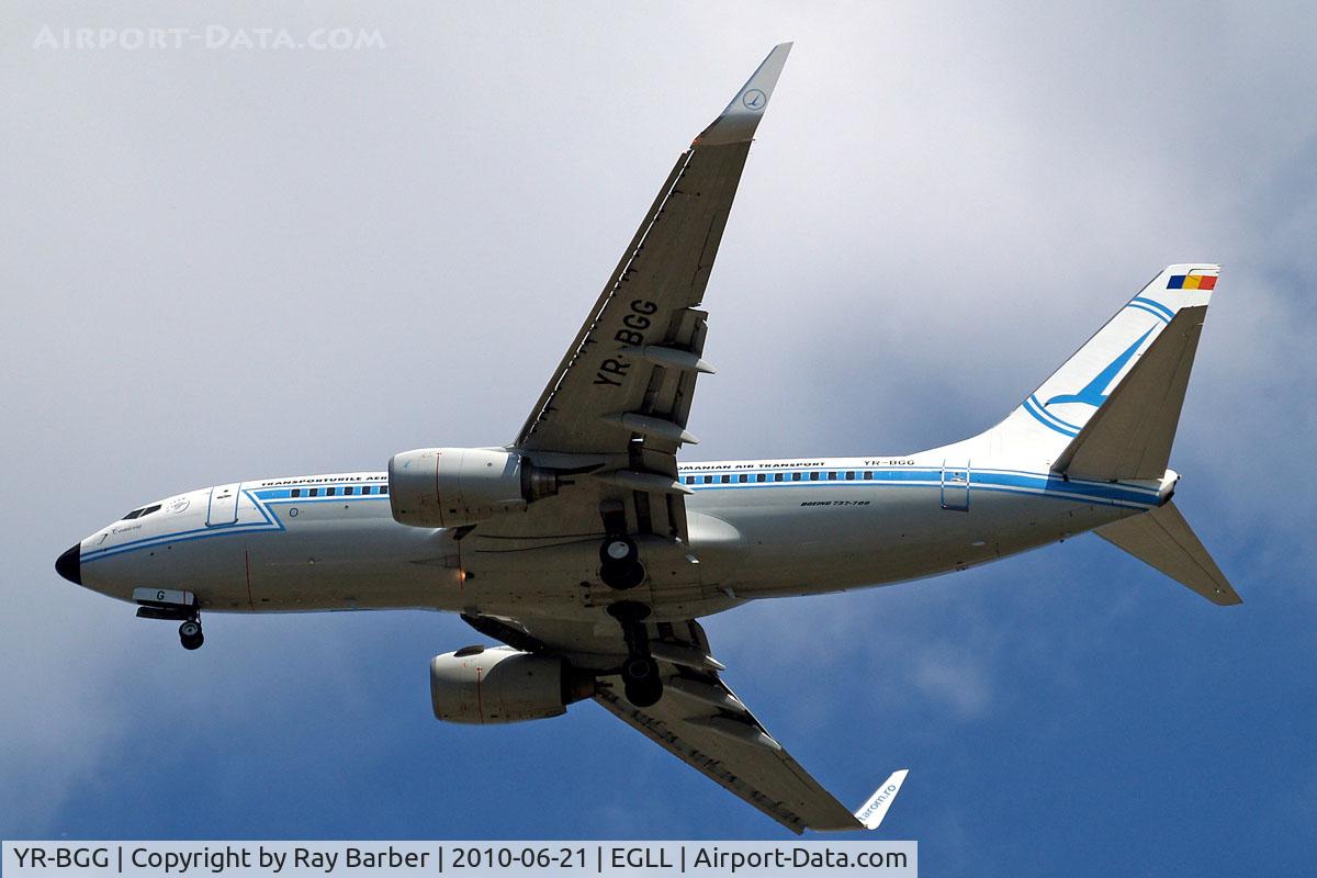 YR-BGG, 2001 Boeing 737-78J C/N 28442, Boeing 737-78J [28442] (TAROM) Home~G 21/06/2010. Seen arriving 27R 3 miles out.