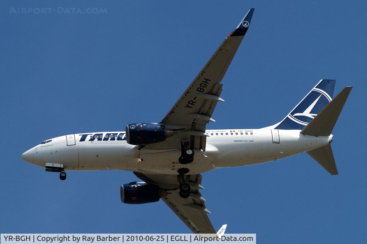 YR-BGH, 2003 Boeing 737-78J C/N 28438, Boeing 737-78J [28438] (TAROM) Home~G 25/06/2010. Seen arriving 27R 3 miles out.