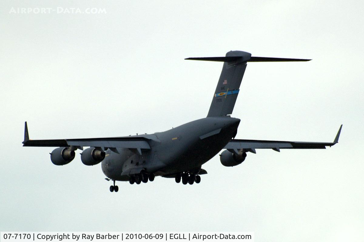 07-7170, Boeing C-17A Globemaster III C/N F-181, McDonnell-Douglas C-17A Globemaster III [P-170] Home~G 09/06/2010. Seen on approach 3 miles out 27R.