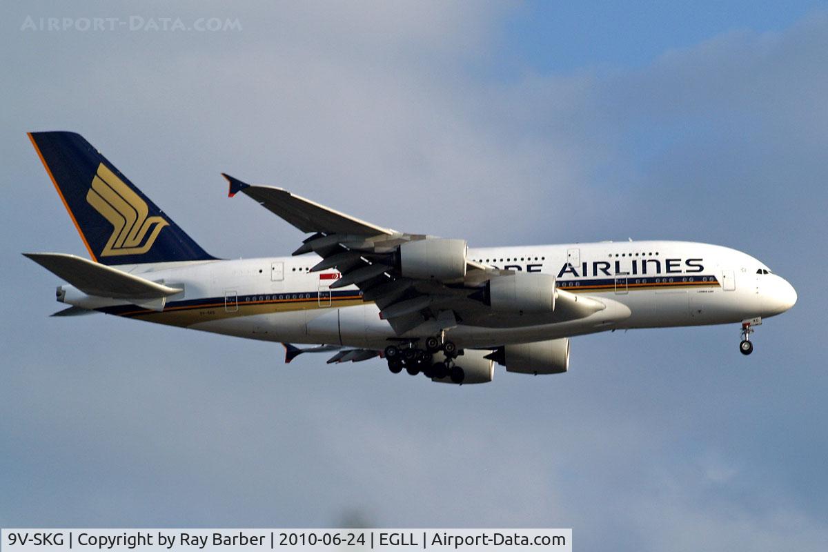 9V-SKG, 2008 Airbus A380-841 C/N 019, Airbus A380-841 [019] (Singapore Airlines) Home~G 24/06/2010. Seen on approach 3 miles out 27L.