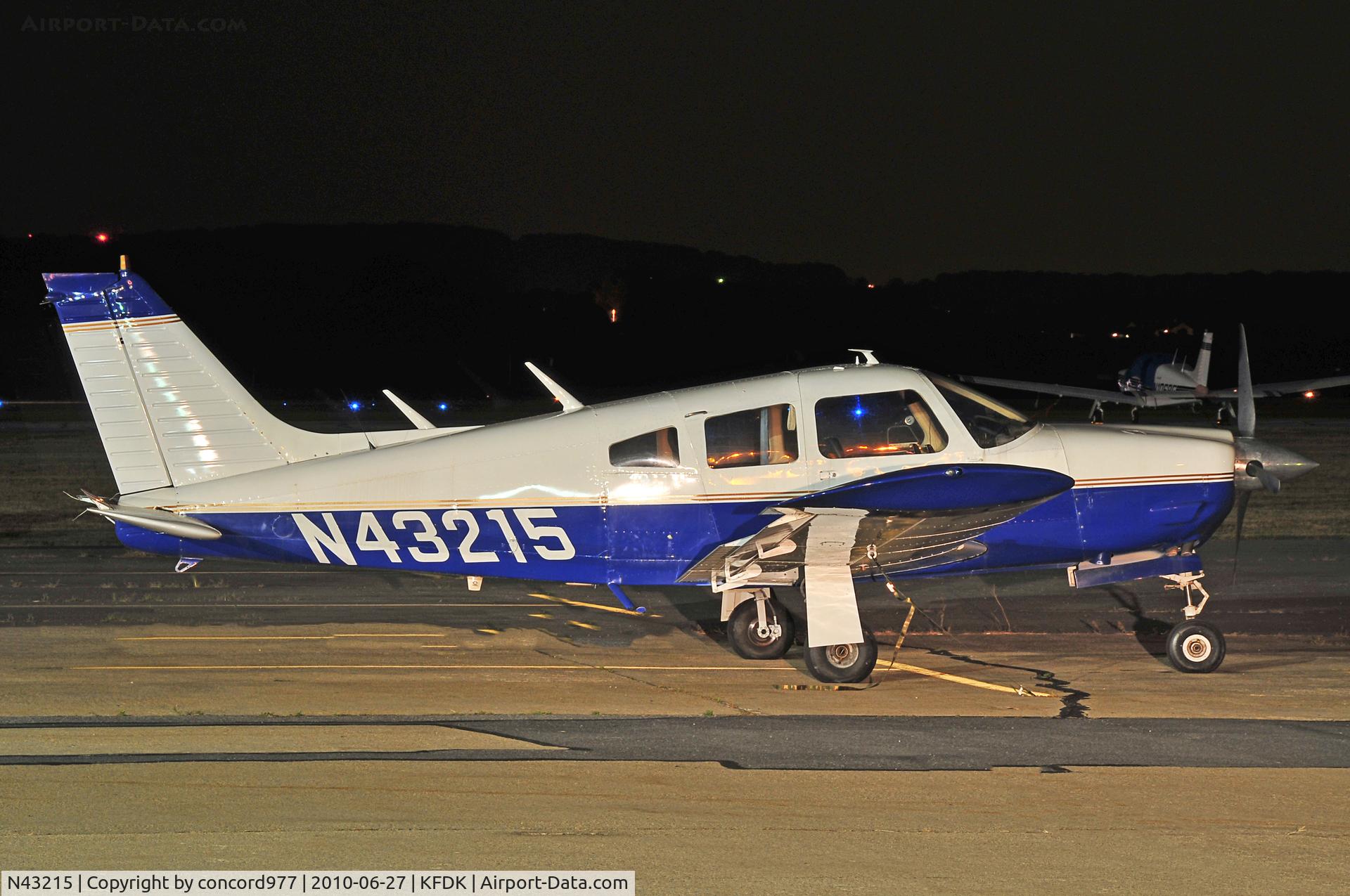 N43215, 1974 Piper PA-28R-200 Cherokee Arrow C/N 28R-7435254, Seen at KFDK on 6/27/2010