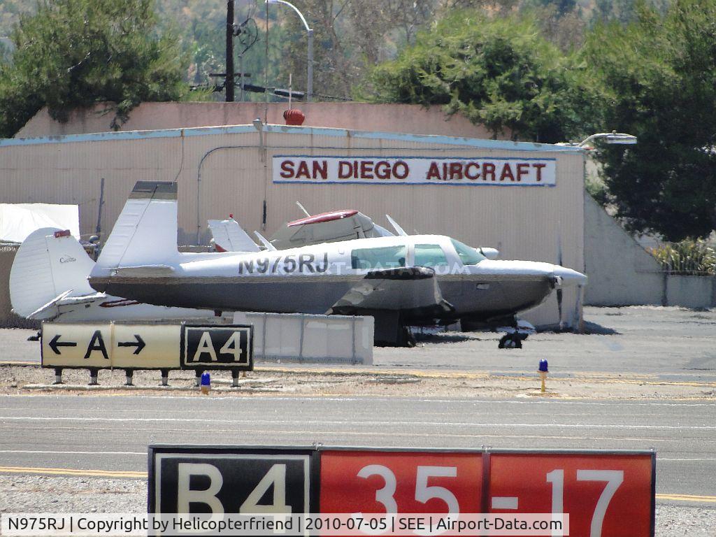 N975RJ, 1982 Mooney M20J 201 C/N 24-1268, Parked west of runways 17/35