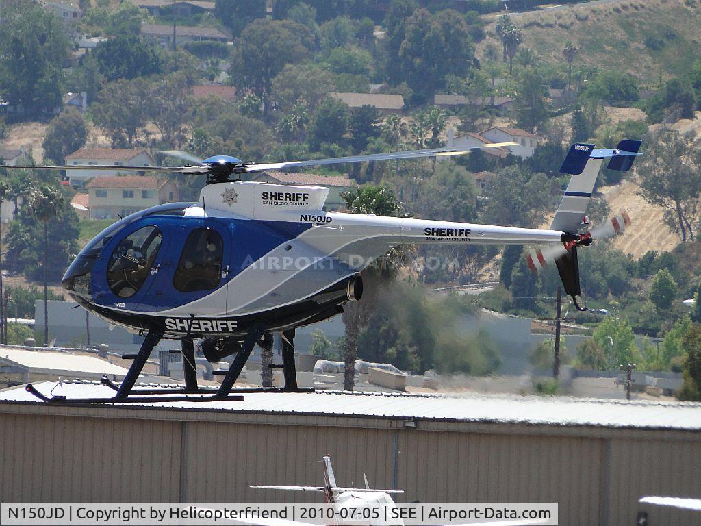 N150JD, 2000 MD Helicopters 369FF C/N 0710FF, Turning up the power for take off southbound