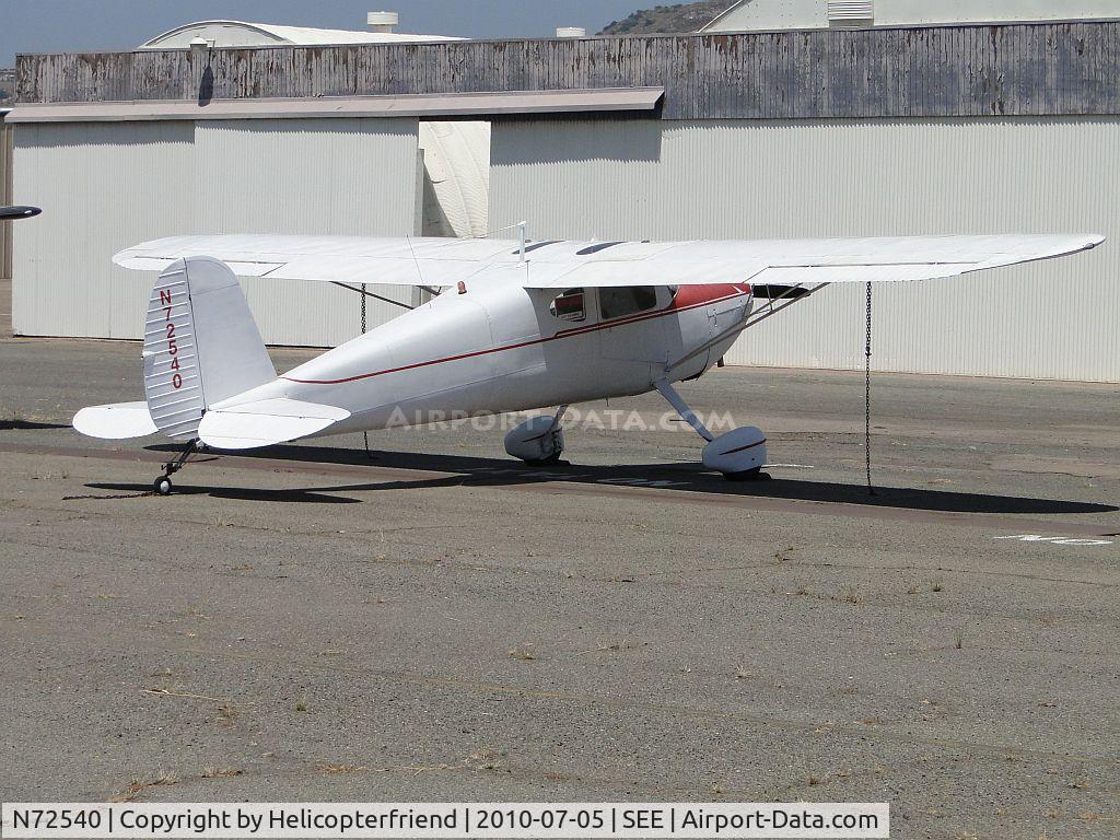 N72540, 1946 Cessna 120 C/N 9710, Parked and tied down