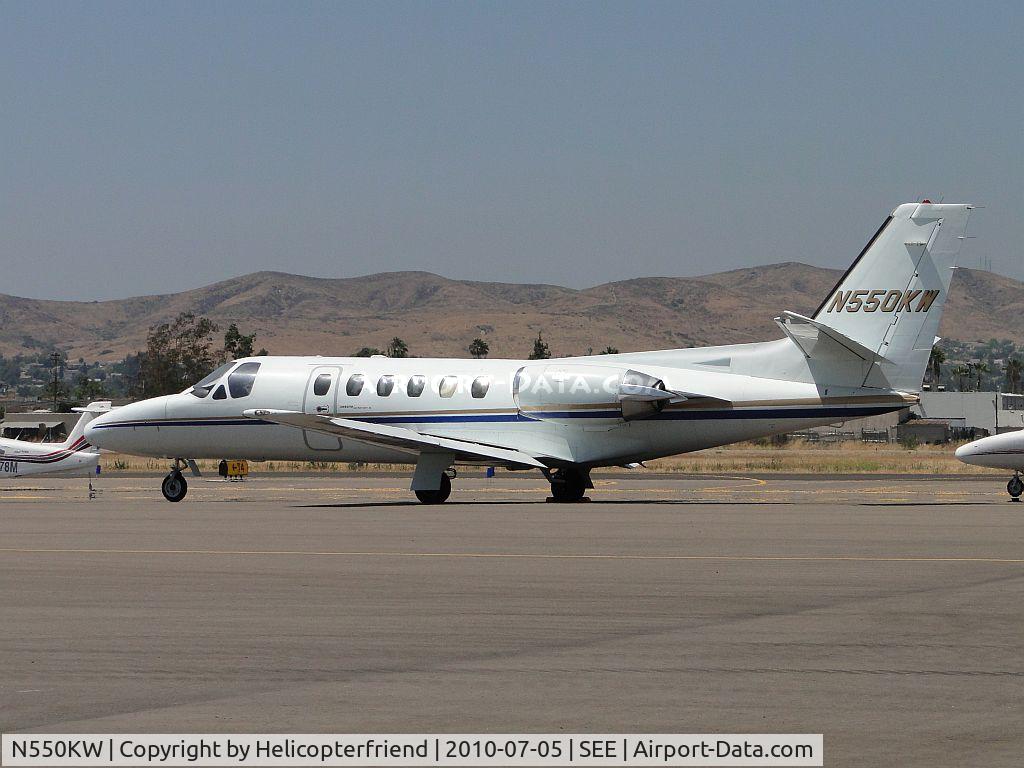 N550KW, 1982 Cessna 550 Citation II C/N 550-0411, Parked on the westside