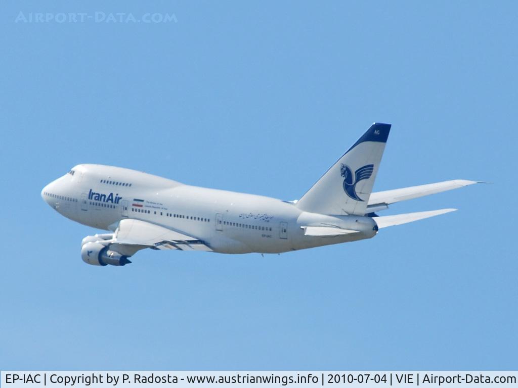 EP-IAC, 1977 Boeing 747SP-86 C/N 21093, Very very rare visitor at VIE! Iran Air is the last Airline operating the 747SP in regular Passenger Service!