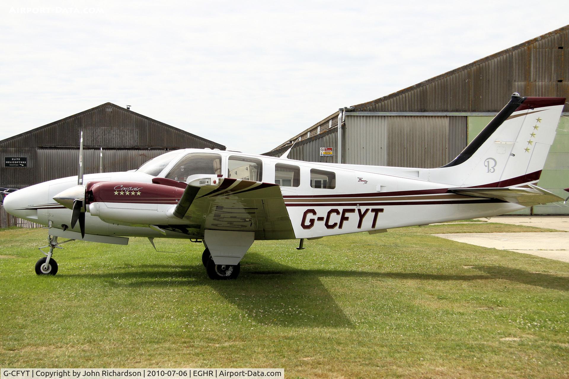 G-CFYT, 2008 Beechcraft 58 Baron C/N TH-1967, Parked at Goodwood