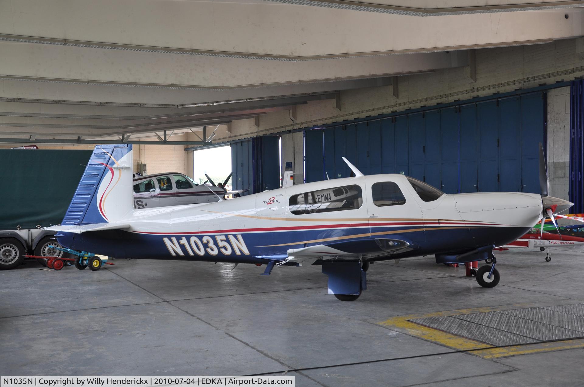 N1035N, 2003 Mooney M20R Ovation C/N 29-0305, Hangared at Aachen-Merzbruck